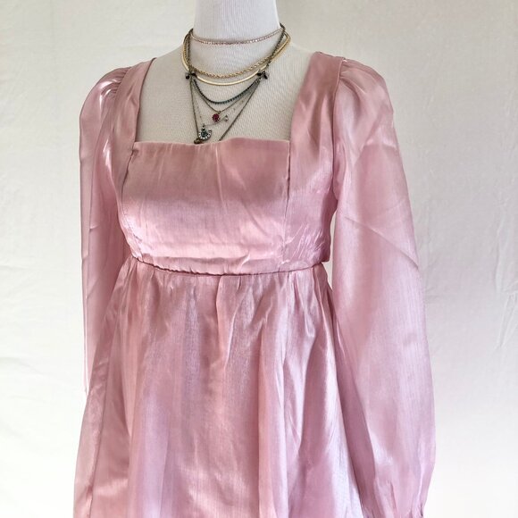 Pink Organza Mini Party Dress - Picture 6 of 13
